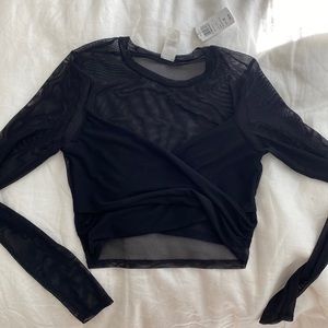 Black mesh long sleeve